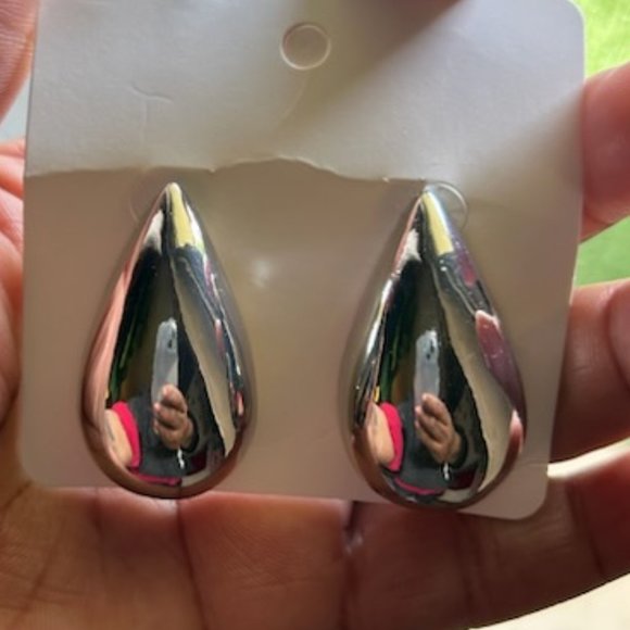 Bottega Veneta Jewelry - BV Chunky Teardrop Earrings (Silver) - Large